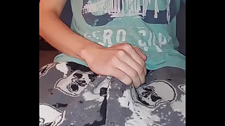 Young shaved twink strokes and busts&excl;